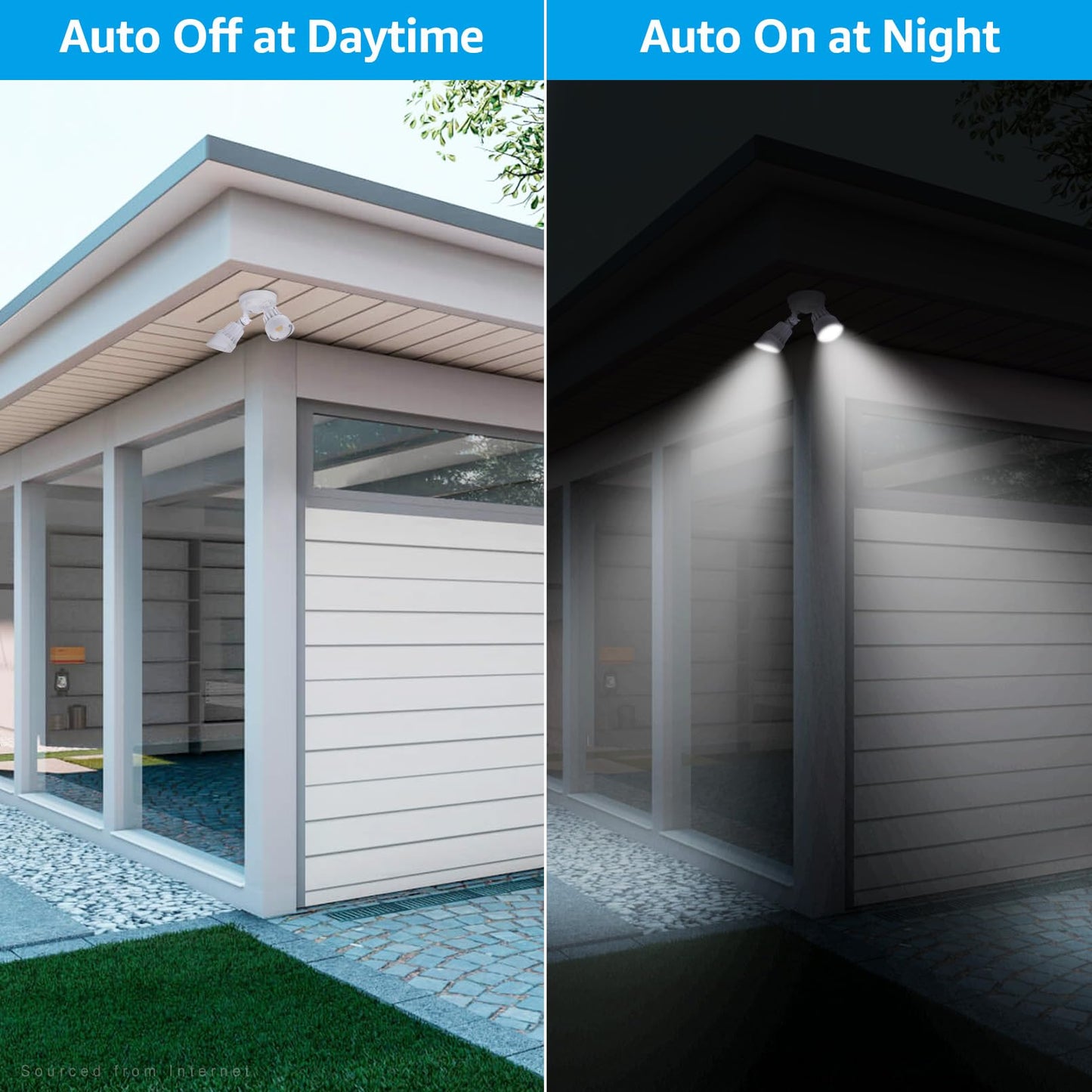 Leonlite Dual-Head Led Security Light, 3Cct Dusk To Dawn, 25W (200W Equivalent), Aluminum, White, Model 13200