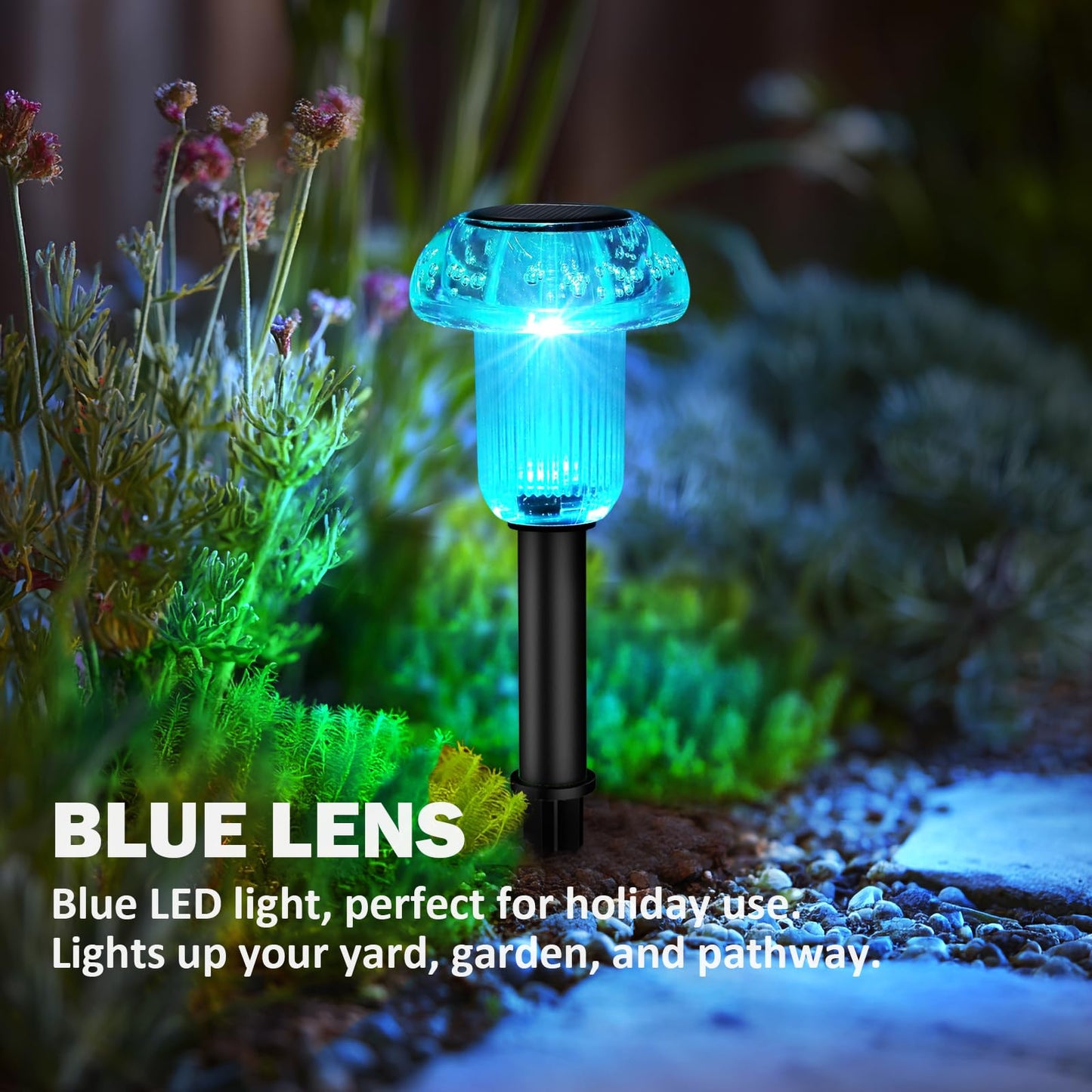 COZY-PAVILION Solar Lights Outdoor Waterproof 8 Pcs LED Solar Mushroom Light Outdoor, Driveway Lights Solar Powered, Landscape Garden Decor Stake Light, Outdoor Solar Lights for Yard, Sidewalk, Lawn