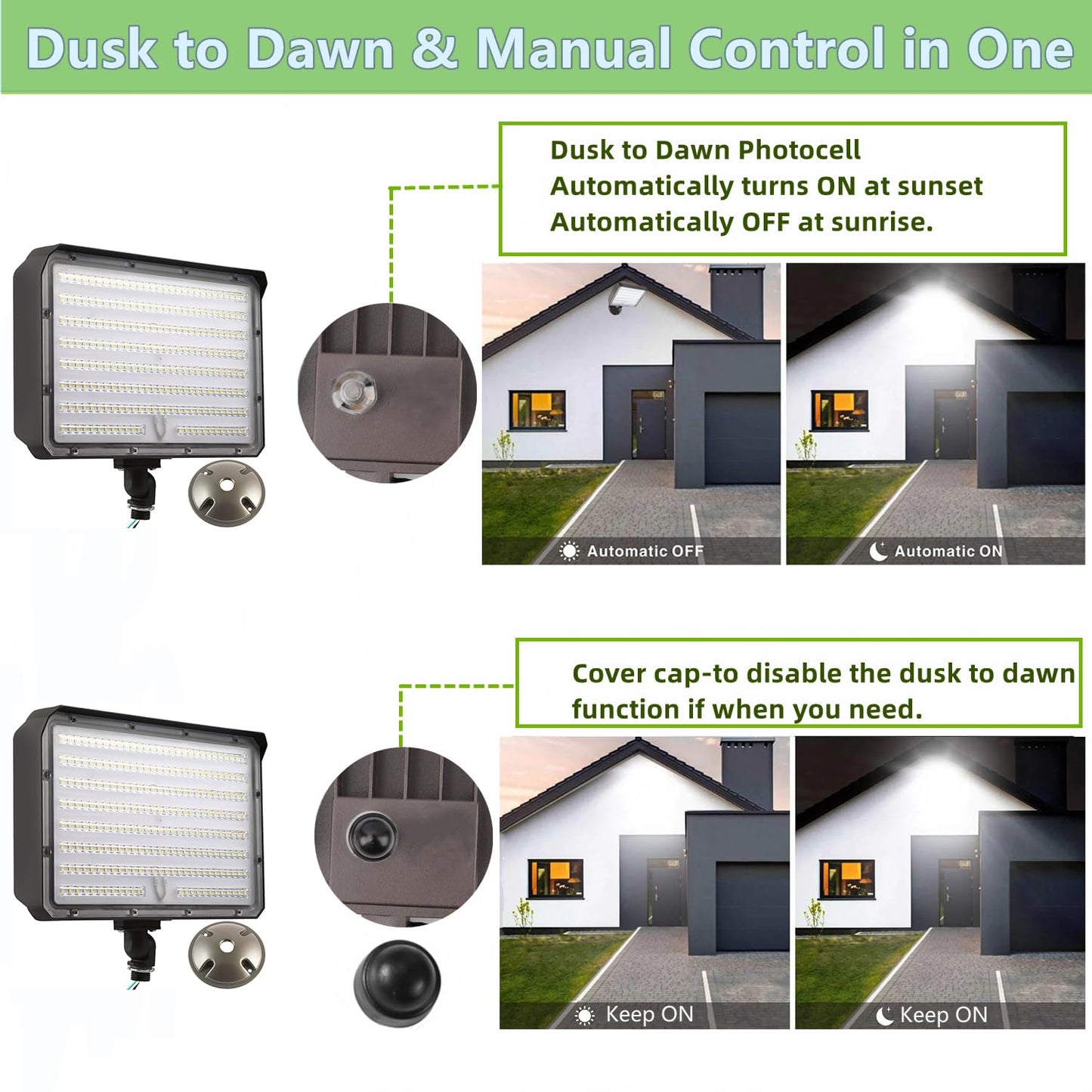 180W Outdoor Led Flood Light Dusk To Dawn With Knuckle  25200Lm 1500W Equivalent  100-277V 5000K Daylight  Etl Commercial Led Flood Light Fixture  Outdoor Security Lighting For Landscape/Parking Lot