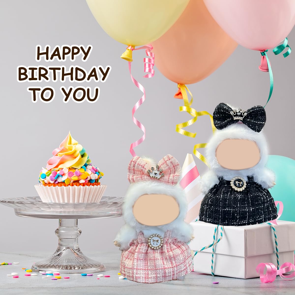 10 Pack Compatible for Labubu Clothes,17cm Doll Clothes Cute Outfits Stylish Accessories Designer Hat Dress Shirt Set Compatible for Labubu Birthday Party Decoration Gift (Adorable, 17cm)