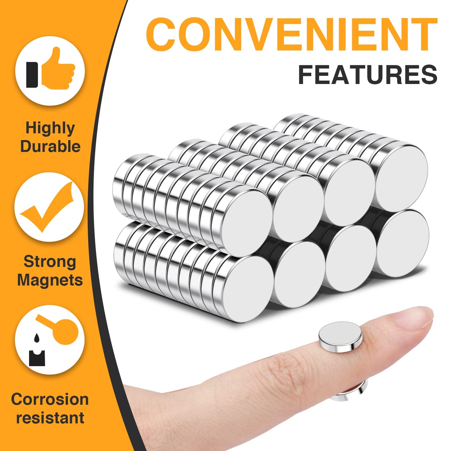 TRYMAG 80Pcs Neodymium Disc 12x3mm Small Strong Round Rare Earth Fridge Magnets for Crafts, Dry Erase Board, DIY, Whiteboard, Scientific Models, School