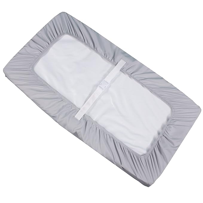 CaSaJa Diaper Changing Pad Cover for Baby Boys Set of 4, Snug Fit 4-Sided Contoured Changing Table Pad 16x31 16x32, Fitted Change Pad Sheet Gray and Navy, 100% Silky Soft Breathable Microfiber