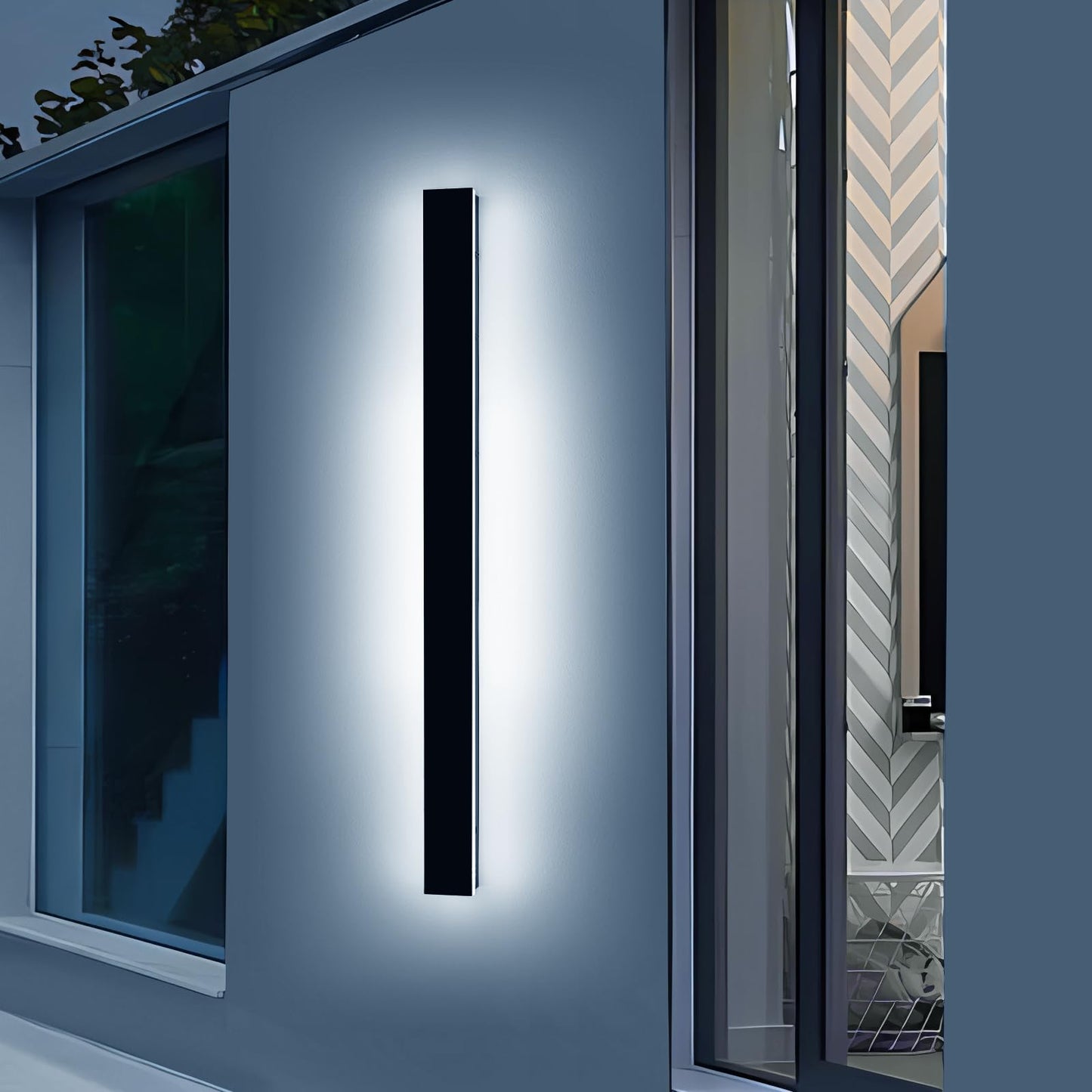 Daoseolo 57inch LED Dimmable Outdoor Wall Sconce with Remote Control, IP65 Waterproof, Iron Material