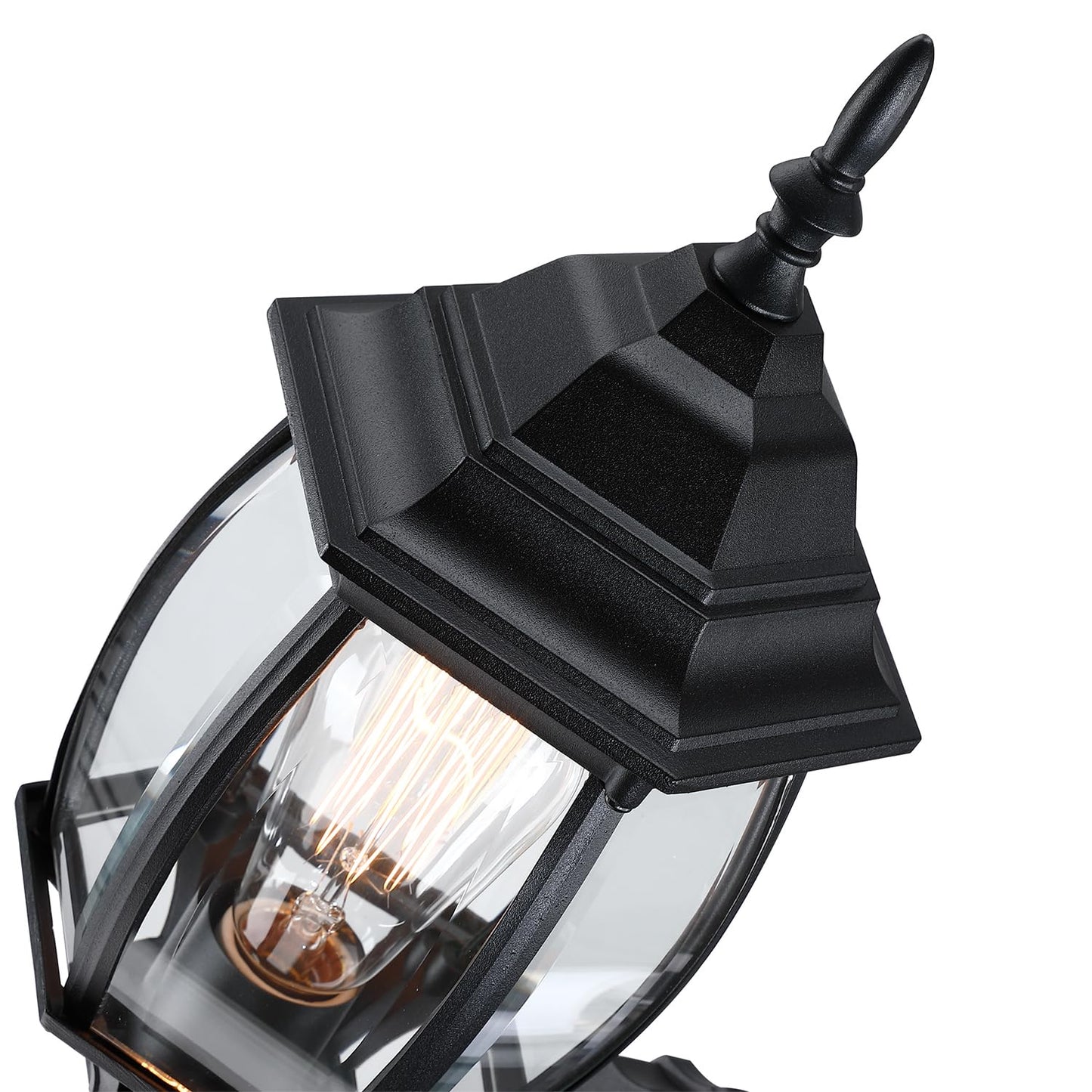 Faymart Lighting 16.8 Inch Outdoor Porch Light - Black Outside Light For House  Metal And Glass Exterior Wall Sconce  Waterproof Wall Mount Outdoor Lantern For Garage Front Door Balcony E26 Base