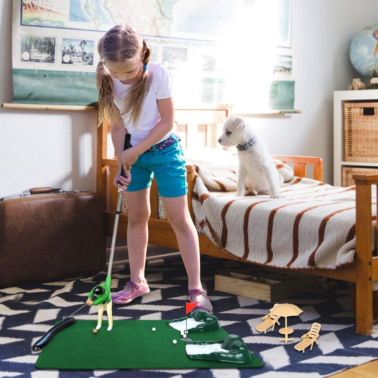 Mini Golf Toys for Kids/Adult, Retirement Gift Two Mini Golfers for Parent-Child Interaction, Fun Play Golf Indoor Games, Family Game for 6 7 8 9 Year Old Boys Girls