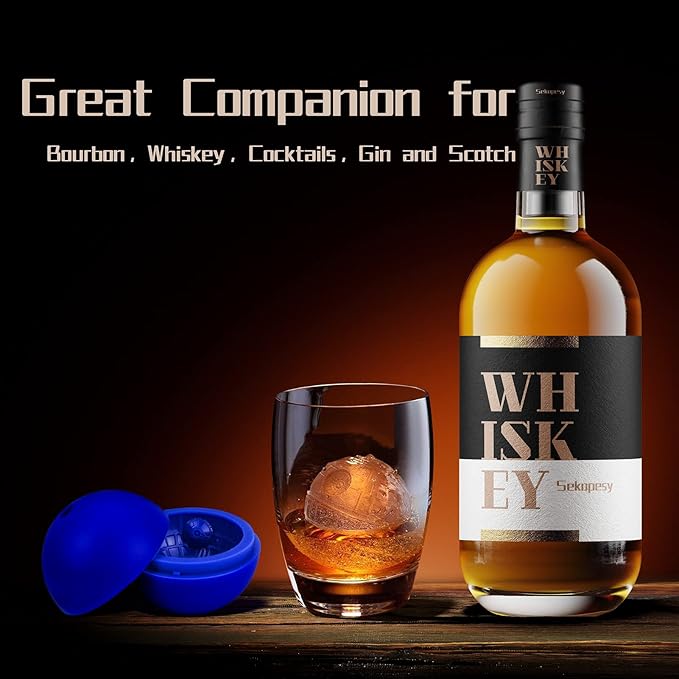 Planet Shaped Ice Cube Mold Large Ice Ball Maker Silicone Ice Mould Tray and Chocolate Maker Tools for Whiskey, Bourbon and Cool Drinks (2)