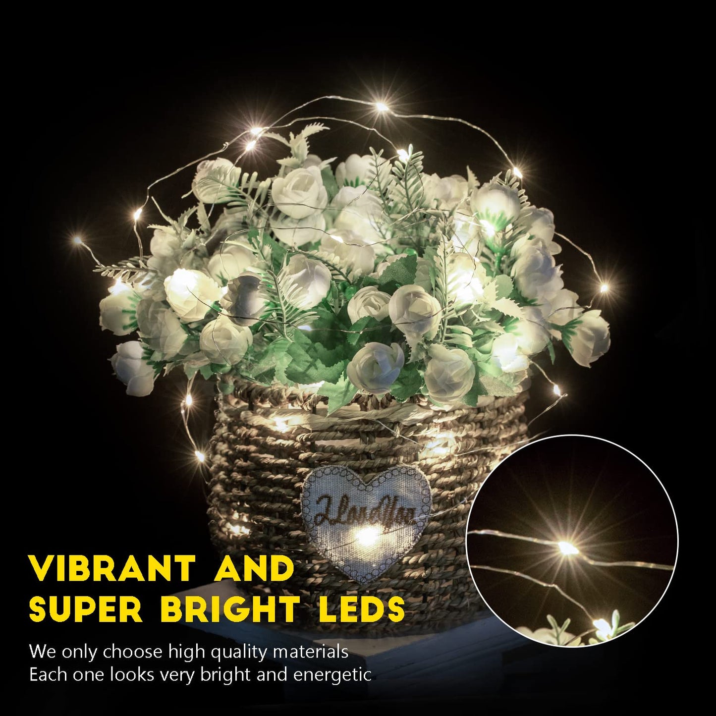 Minetom Fairy Lights - 20 LED Battery Operated String Lights, 7ft, 12 Pack, Copper, White for Mason Jars, Decor, Crafts, Wedding