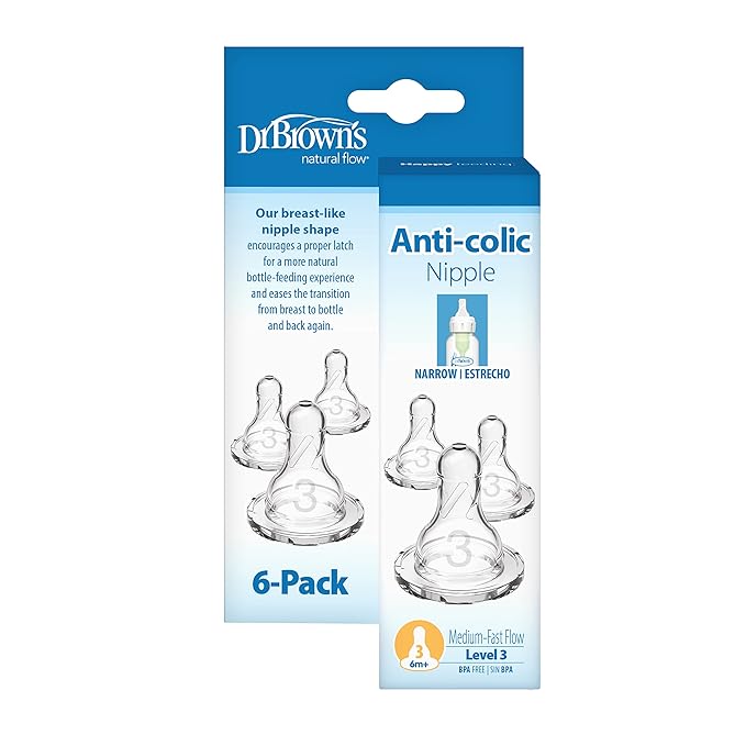 Dr. Brown's Original Nipple, Level 3 (6m+), 6 Count
