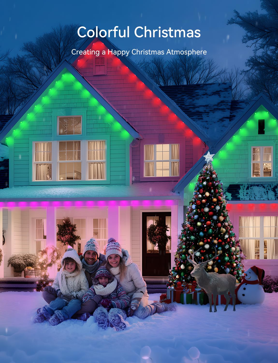 Lemonlovely Permanent Outdoor Lights For House -Eaves Lights 150Ft With 75 Ic+Rgbcw Led Ip67 Waterproof  Smart Outside Led Christmas Light With App/Remote  Eternity Lighting For Holiday/Daily