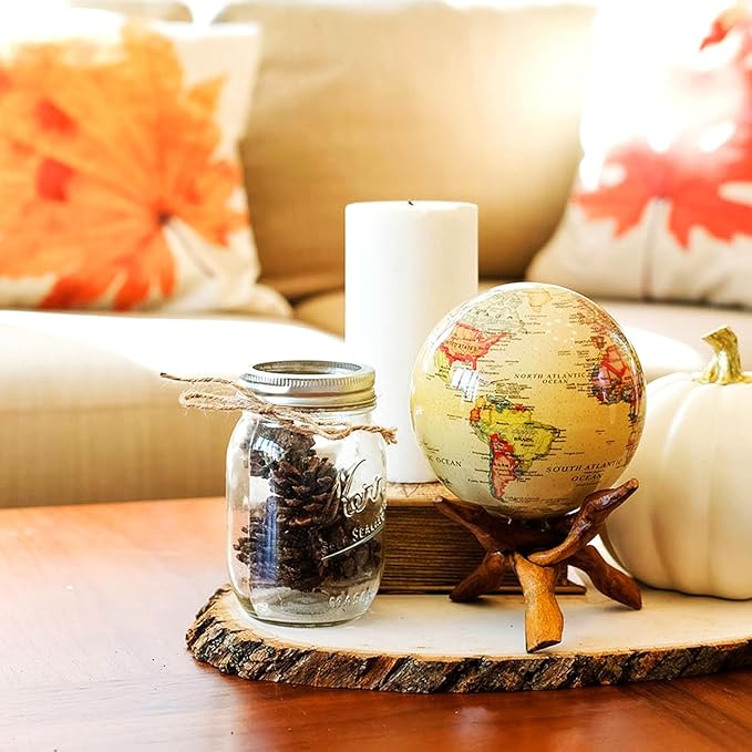 MOVA Globe – Political Map Yellow 4.5” | Vintage-Style Rotating Globe Powered by Light | No Batteries or Cords | Antique World Map for Home or Office Decor