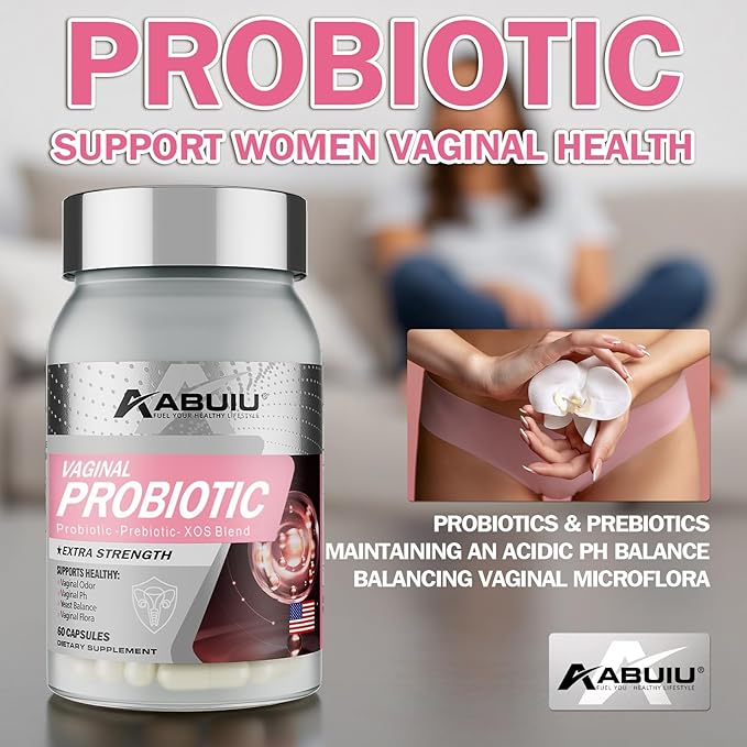 Vaginal Probiotics for Women Vag Health Womens Probiotic for PH Balance Vaginal Odor, Prebiotics Lactobacillus Probiotic Blend Supplement, Cranberry Flavour, 120 Capsules / 2 Packs