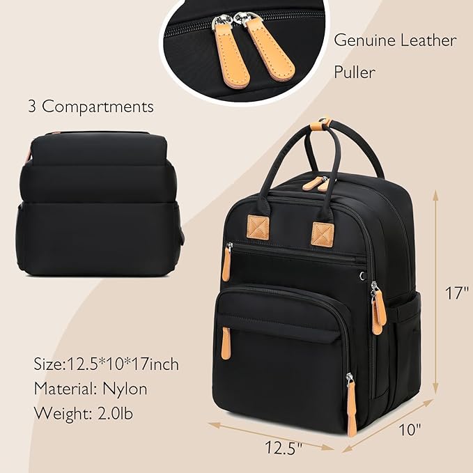 18 Pockets Large Diaper Bag Backpack with Waterproof Pockets and Stroller Buckle, Convertible Baby Bag (XL Black, Extra Large)