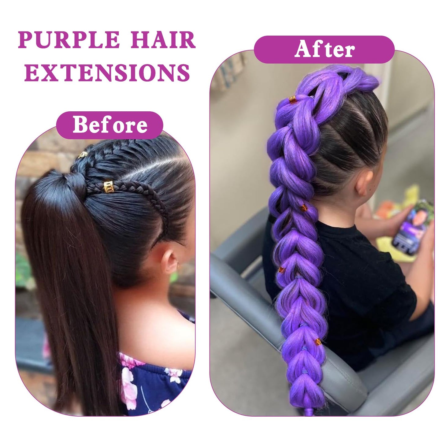Purple Braiding Hair Pre Stretched 30 Inch - Purple Hair Extensions for Braids Long Synthetic Yaki Braiding Hairs DIY Braids Pon