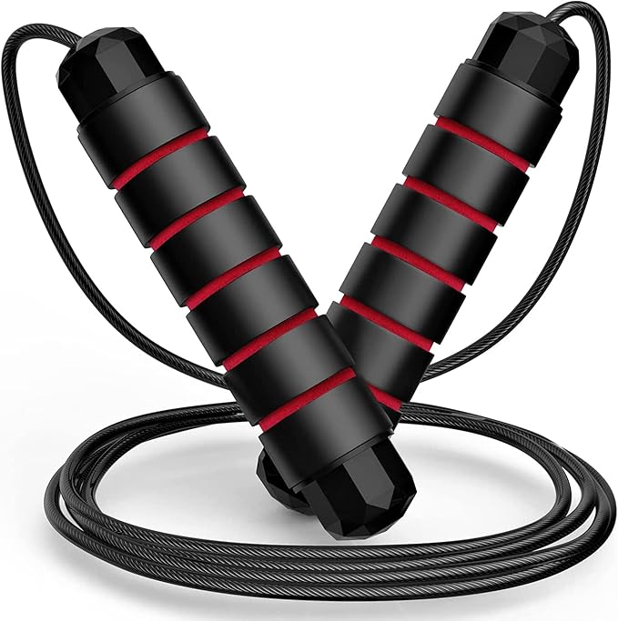 Jump Rope for Fitness, Adjustable Speed Jump Rope with Ball Bearings, Tangle-Free Skipping Rope for Women Men Kids, Durabl...