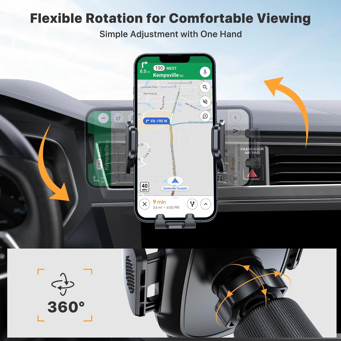 Miracase Phone Holders For Your Car With Metal Hook Clip, Air Vent Cell Phone Stand Car Mount, Universal Automobile Cradle For G