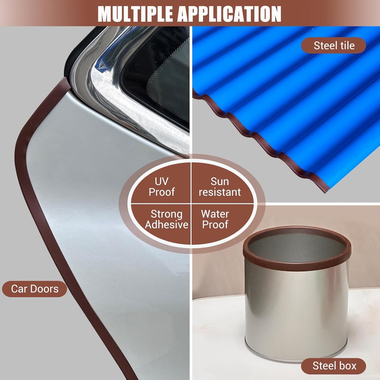 Rubber Edge Trim, Flexible Edge Trim for Sharp Edge, 3/32" U Channel Edge Protector, Self Adhesive Edge Guards for Car Doors, Truck Doors and Sheet Metal Parts, 20Ft, Brown Color