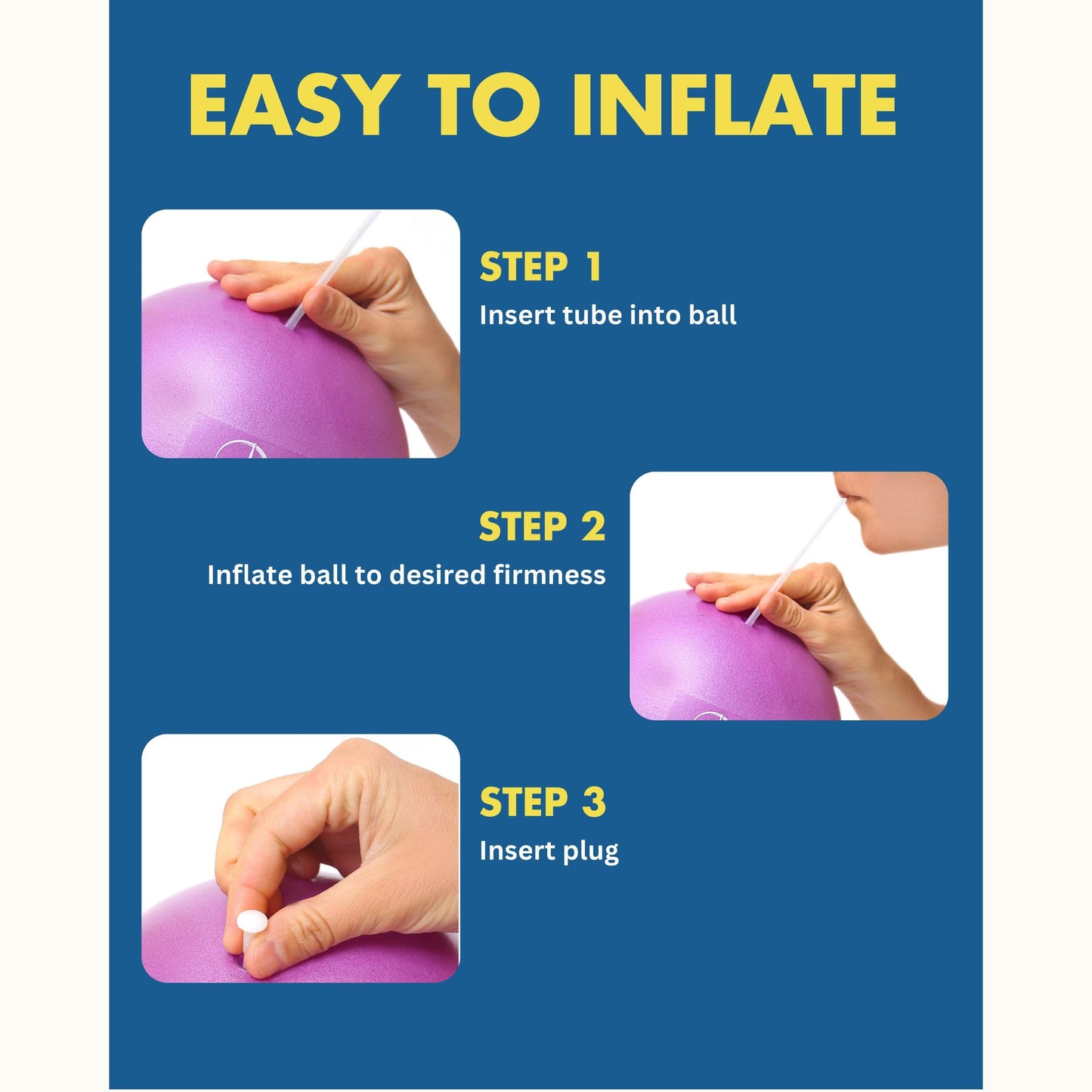 ProBody Pilates Small Exercise Ball - 9 Inch Workout Ball for Stability, Barre, Yoga, Core & Physical Therapy, Home Gym & Office Use (Pink)
