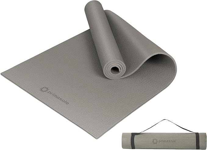 Primasole Brown Non Toxic Yoga Mat with Poses - 68"Lx24"Wx1/4 Inch Non-Slip Workout Mats for Home, At Home Workout Mat wit...