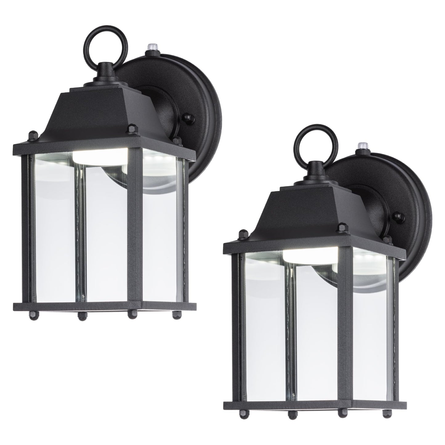 LIT-PaTH Dusk to Dawn Outdoor Wall Lantern, LED Sconce, 800 Lumen, Aluminum, 2-Pack, 5000K Daylight White, Model LT-WL013