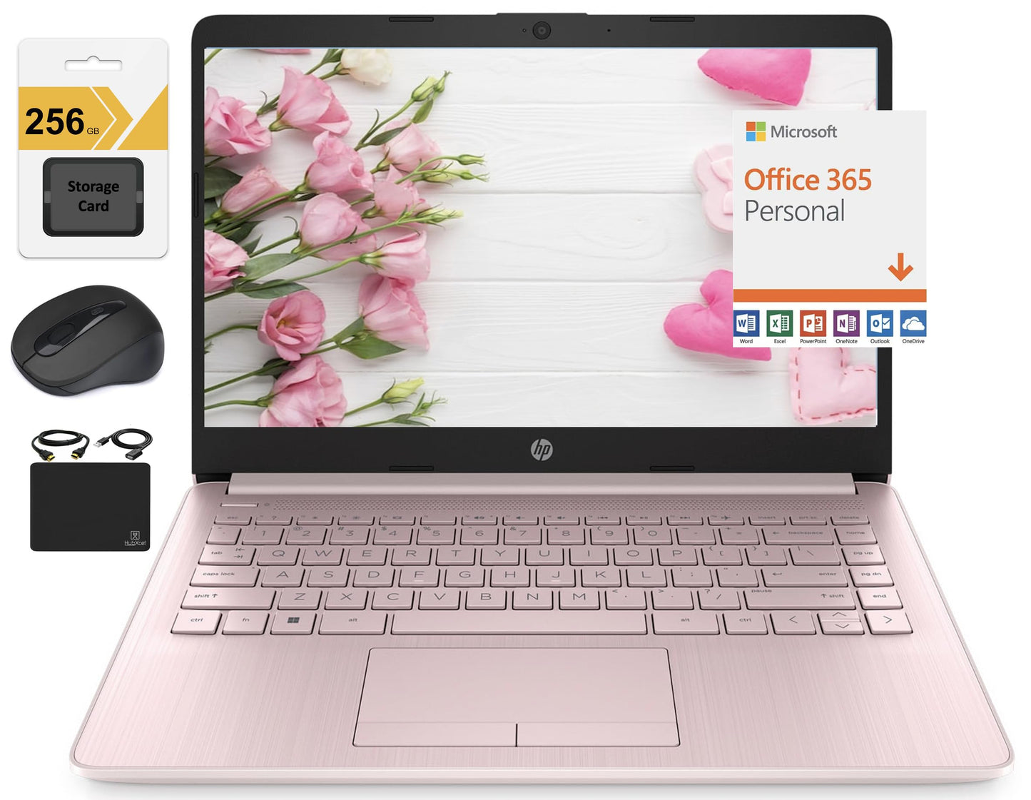Hp New 14 Hd Ultra Light Thin Laptop, Quad-Core Intel Celeron Processor, 16Gb Ram, 320Gb (64Gb Emmc+ 256Gb Card), Wi-Fi, Upto 11