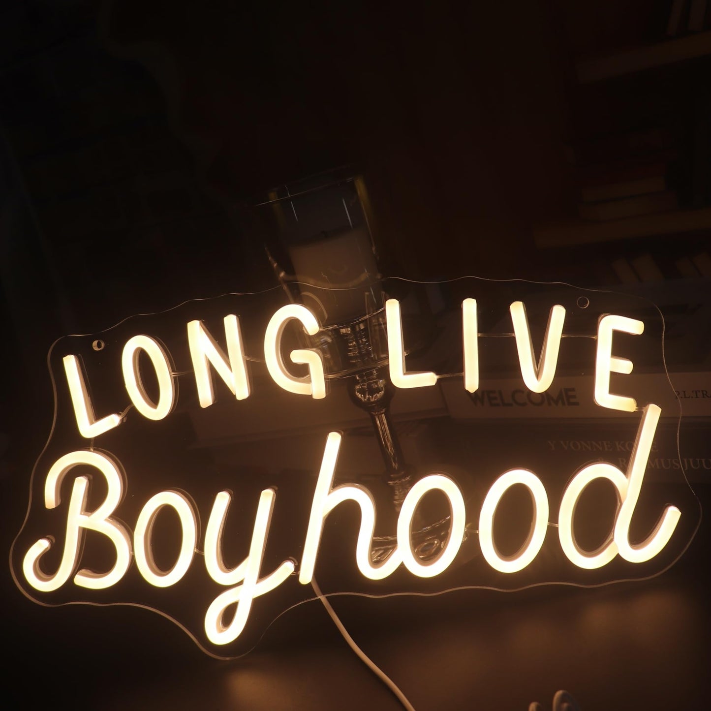 Long Live Boyhood Neon Sign  Decorative Neon Lights For KidS Room Play Room Wall Decor Neon Light Sign  Christmas Birthday KidS Gift Thanksgiving Gift(Warm White)