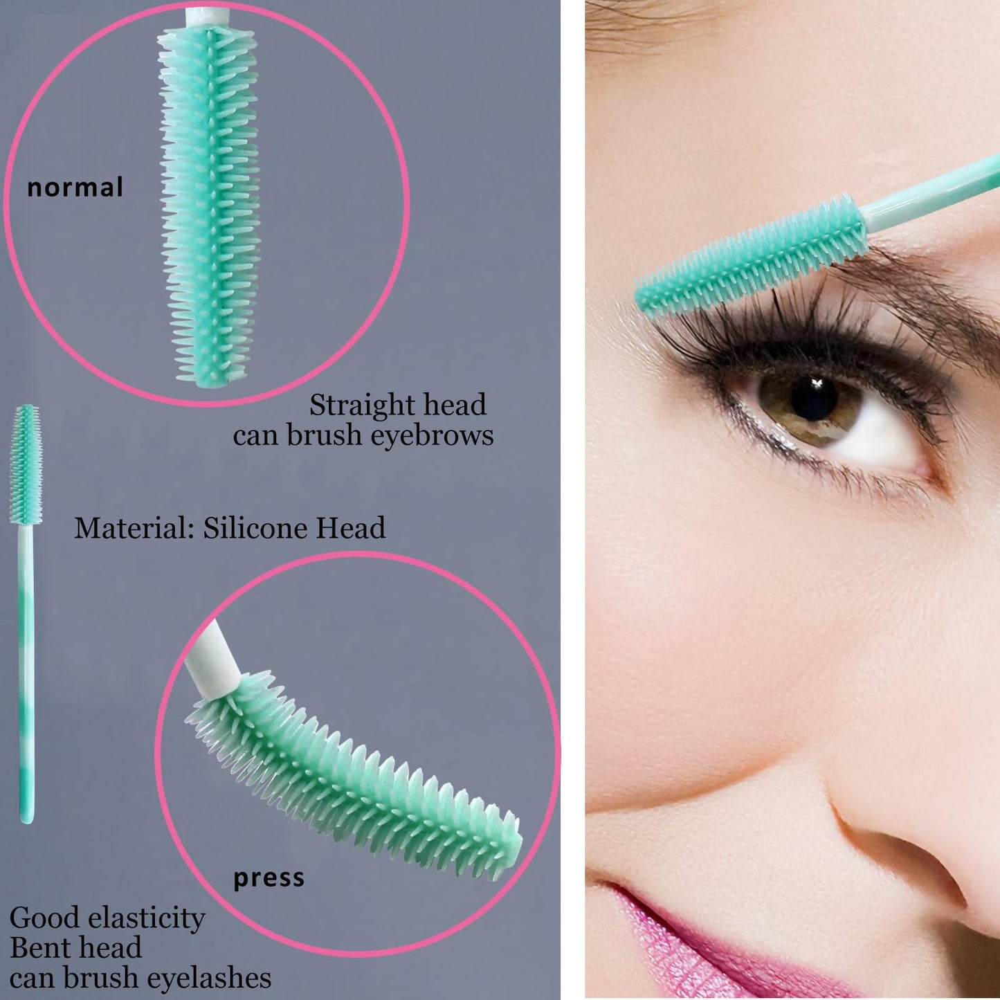 BIHRTC 100PCS Mascara Wands Lip Applicators Liner Brushes Makeup Tools Silicone Disposable Eyebrow Brushes Makeup Brush Eye Lash
