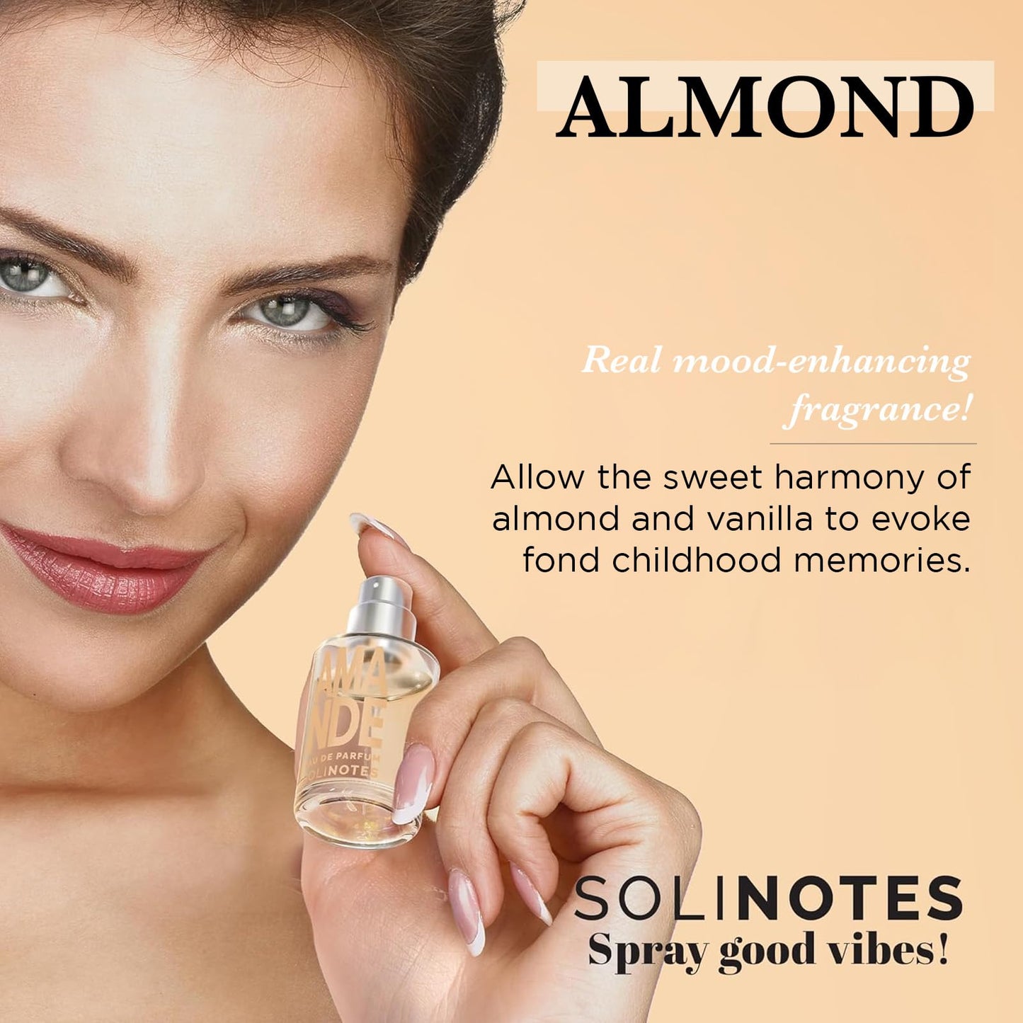 SOLINOTES Almond Perfume for Women - Eau De Parfum | Delicate Floral and Soothing Scent - Made in France - Vegan - 0.5 fl.oz