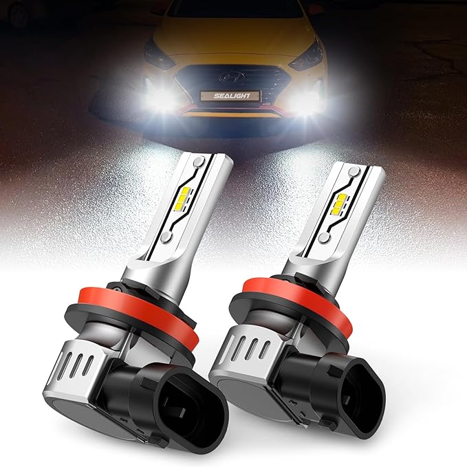 SEALIGHT H11 H16 H8 LED Fog Light Bulbs, 12,000 lumens 6500K White H16 H8 LED Fog Lights or Daytime Running Lamp, Interior...
