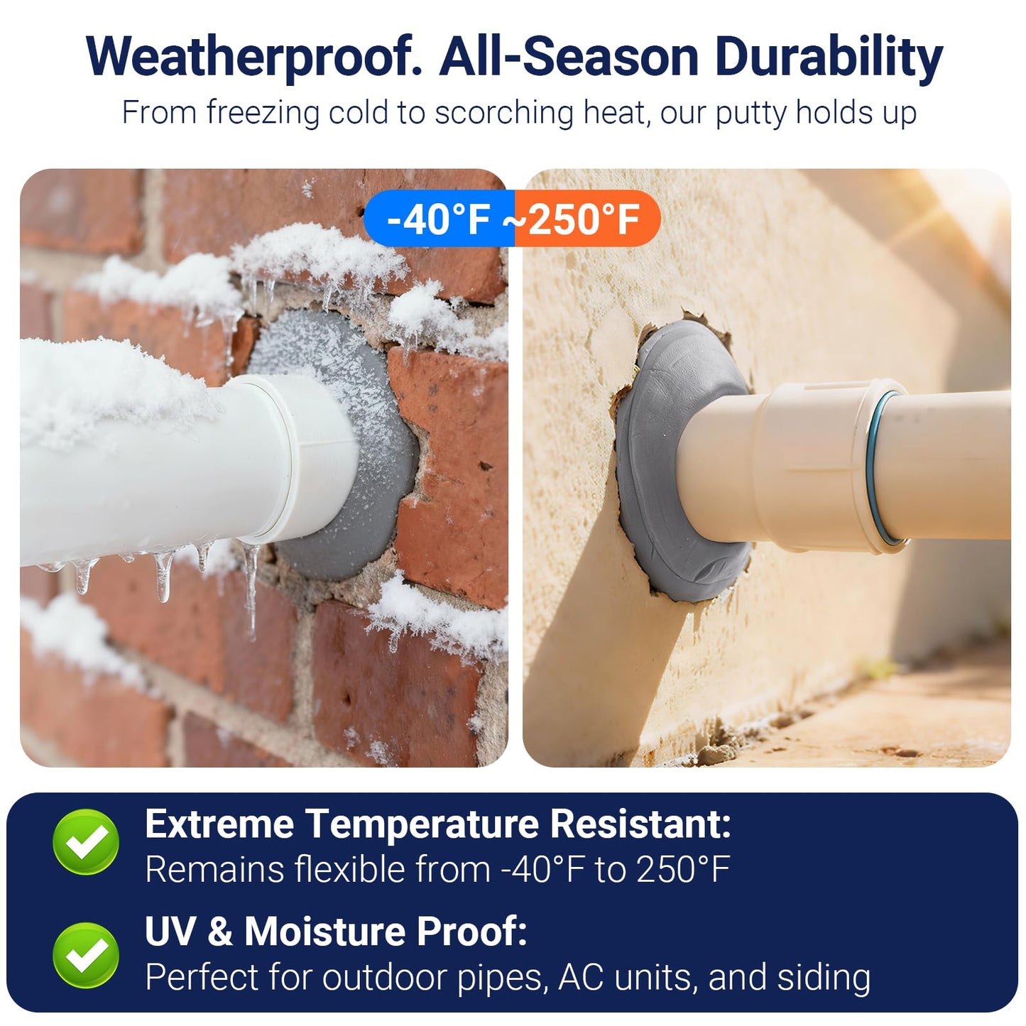 Leopong Moldable Waterproof Silicone Putty for Bathroom Wall & Pipe Gaps, Reusable & Pliable Repair Sealant (Light Grey)