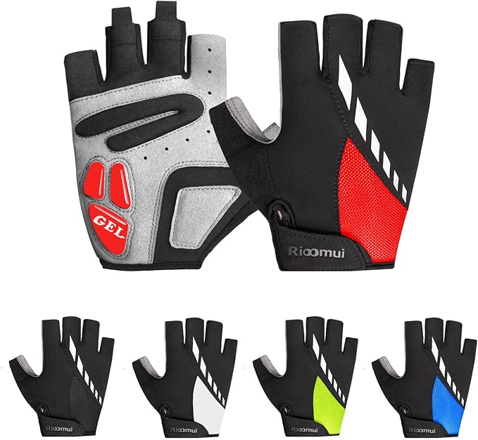 Rioomui Cycling Gloves,Gel Padded Bike Gloves for Men Cycling,Anti-Slip & Shock-Absorbing Lightweight & Breathable Design ...
