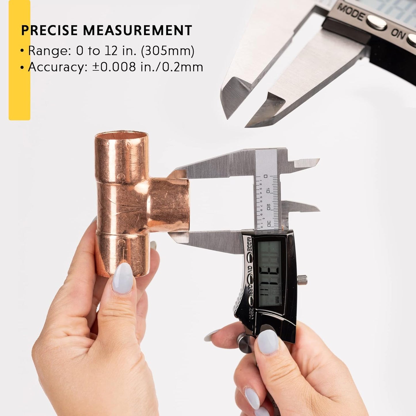 General Tools Digital Caliper 1478 - 8" Caliper Measuring Tool - Stainless Steel Ruler
