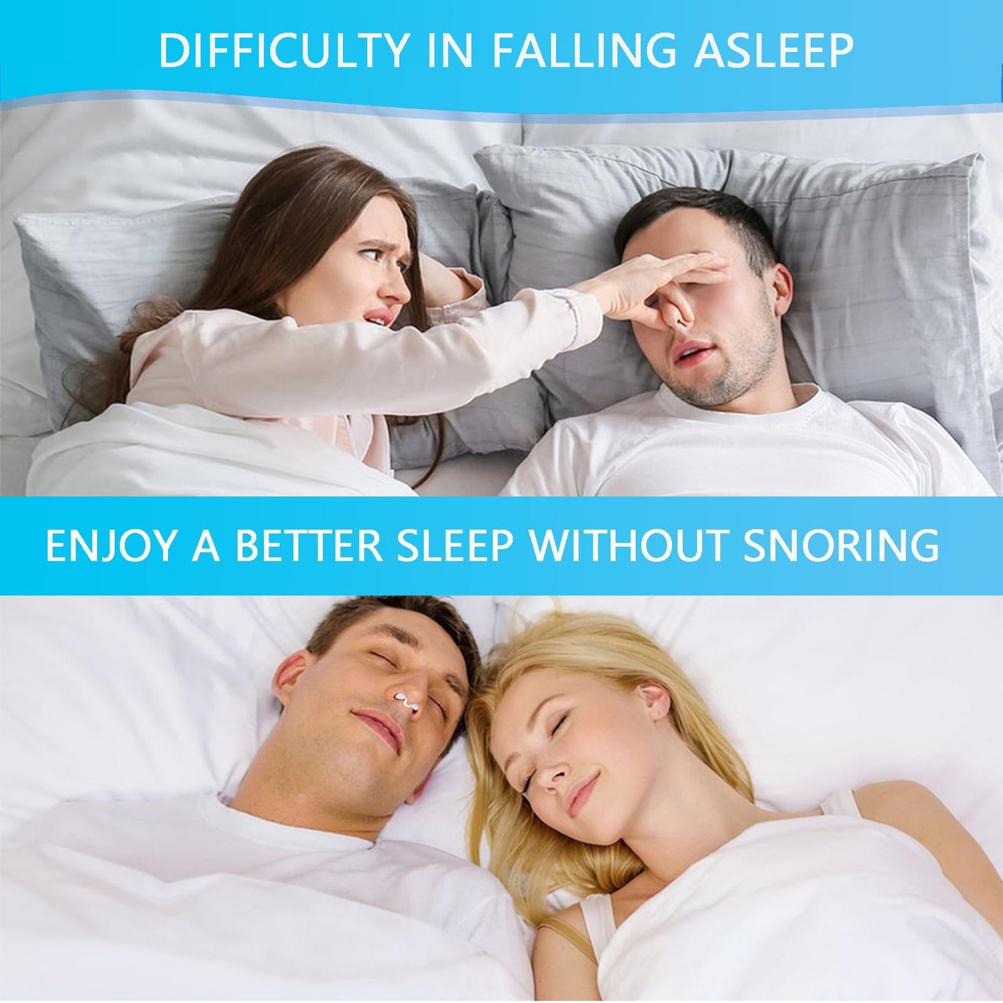 Anti Snoring Device, 12Pcs MYMULIKE Reusable Nose Vent Dilator Soft Silicone Vents, Snoring Solution for Improving Nighttime Sleeping & Nasal Breathing