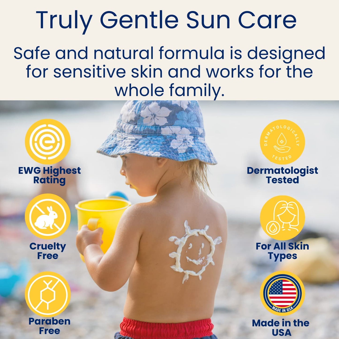TruKid Easy On Mineral Sunscreen SPF 50 - Kids & Baby Sunscreen for Face & Body, Sunblock Protection for Sensitive Skin, Unscent