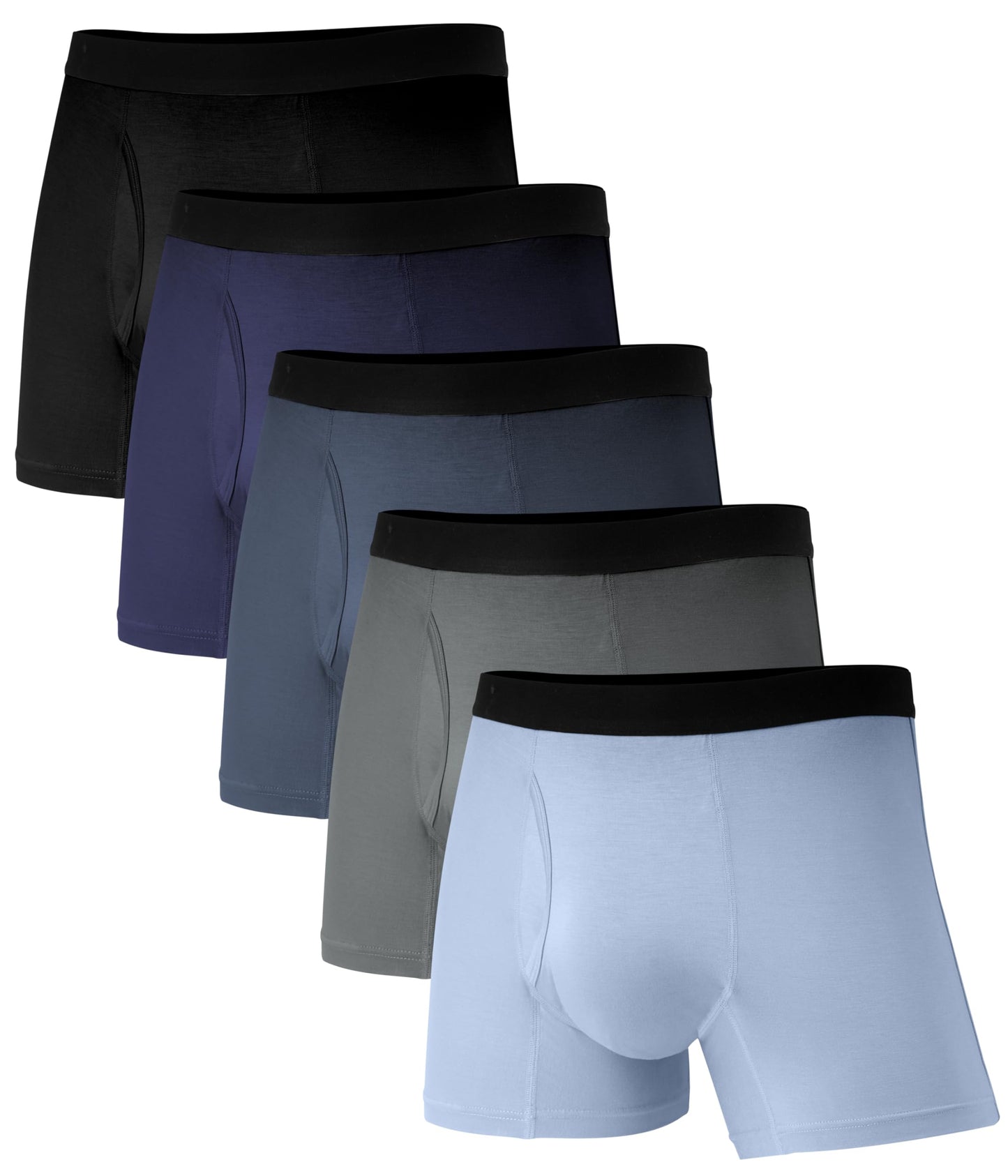 SUNCHIRI Incontinence Underwear for Men, 50ml Reusable Washable Leak-proof Absorbent Boxer Briefs with Fly, 5 Pack (Multicolor01, Medium)