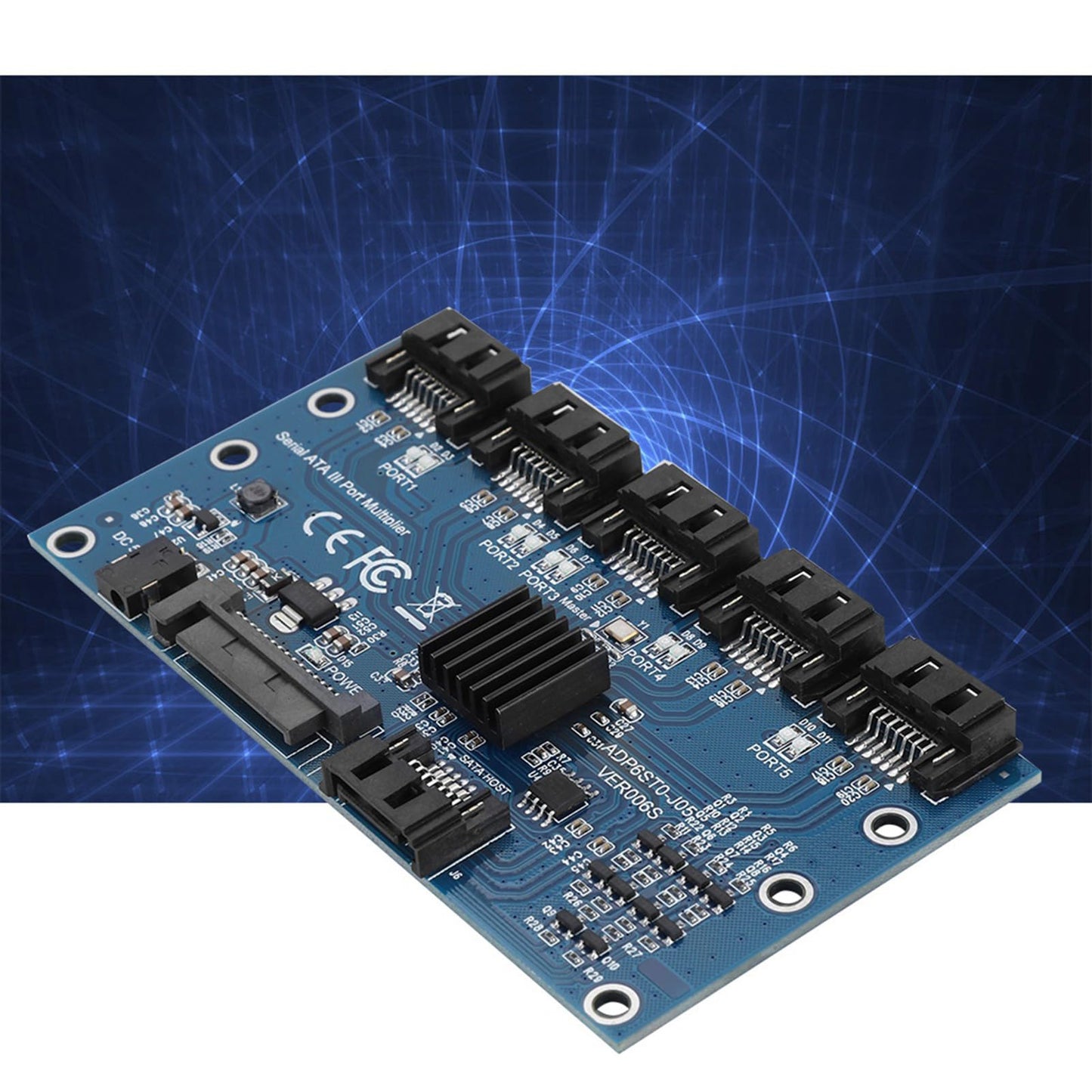 Sata3.0 1 To 5 Hard Disks Multiplier Adapter Converter Motherboard 6Gbps Interface Riser Support Pm, Jmicron, Adp6St0 J05, Adp6S