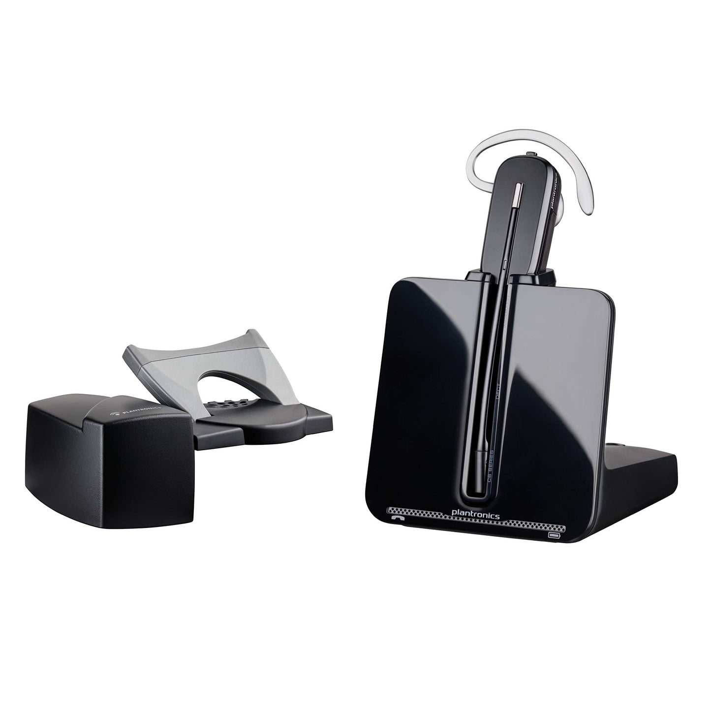 Plantronics - Cs540 Wireless Dect Headset With Lifter (Poly) - Single Ear (Mono) Convertible (3 Wearing Styles) - Connects To De