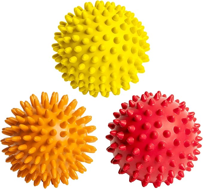 OCTOROX Spiky Massage Balls for Feet, Back, Hands, Muscles - Firm, Medium and Soft Spiked Massager Rollers for Plantar Fas...