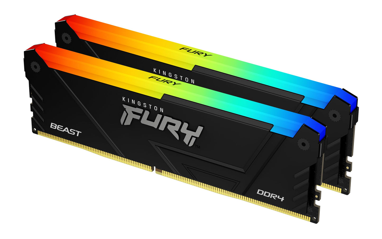 Kingston Fury Beast Rgb 16Gb 3200Mt/S Ddr4 Cl16 Dimm (Kit Of 2) Computer Memory Kf432C16Bb2Ak2/16