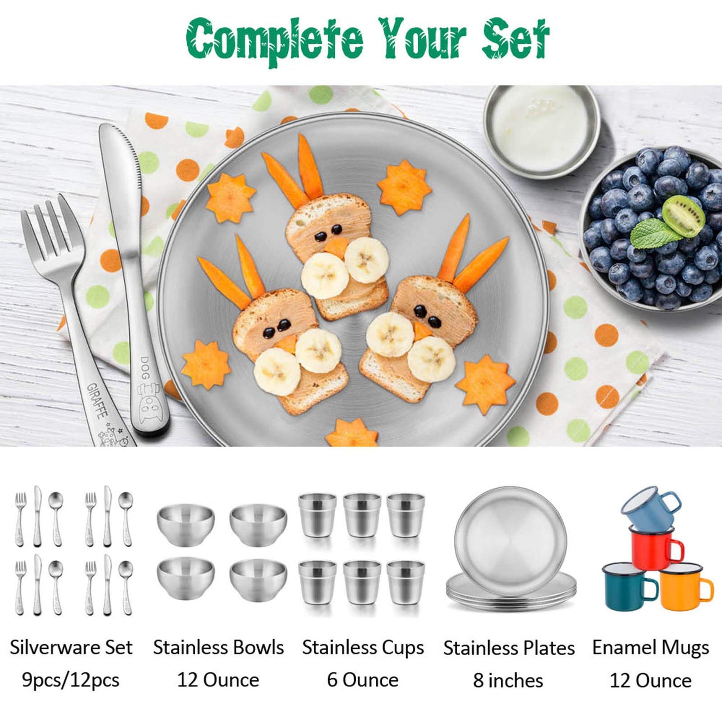 E-far Metal Cups for Kids Baby, 6 Ounce Stainless Steel Insulated Cups for Toddler Children, Training & Transition, Double Wall & Shatterproof, Mirror Polished & Dishwasher Safe - 2 Pack