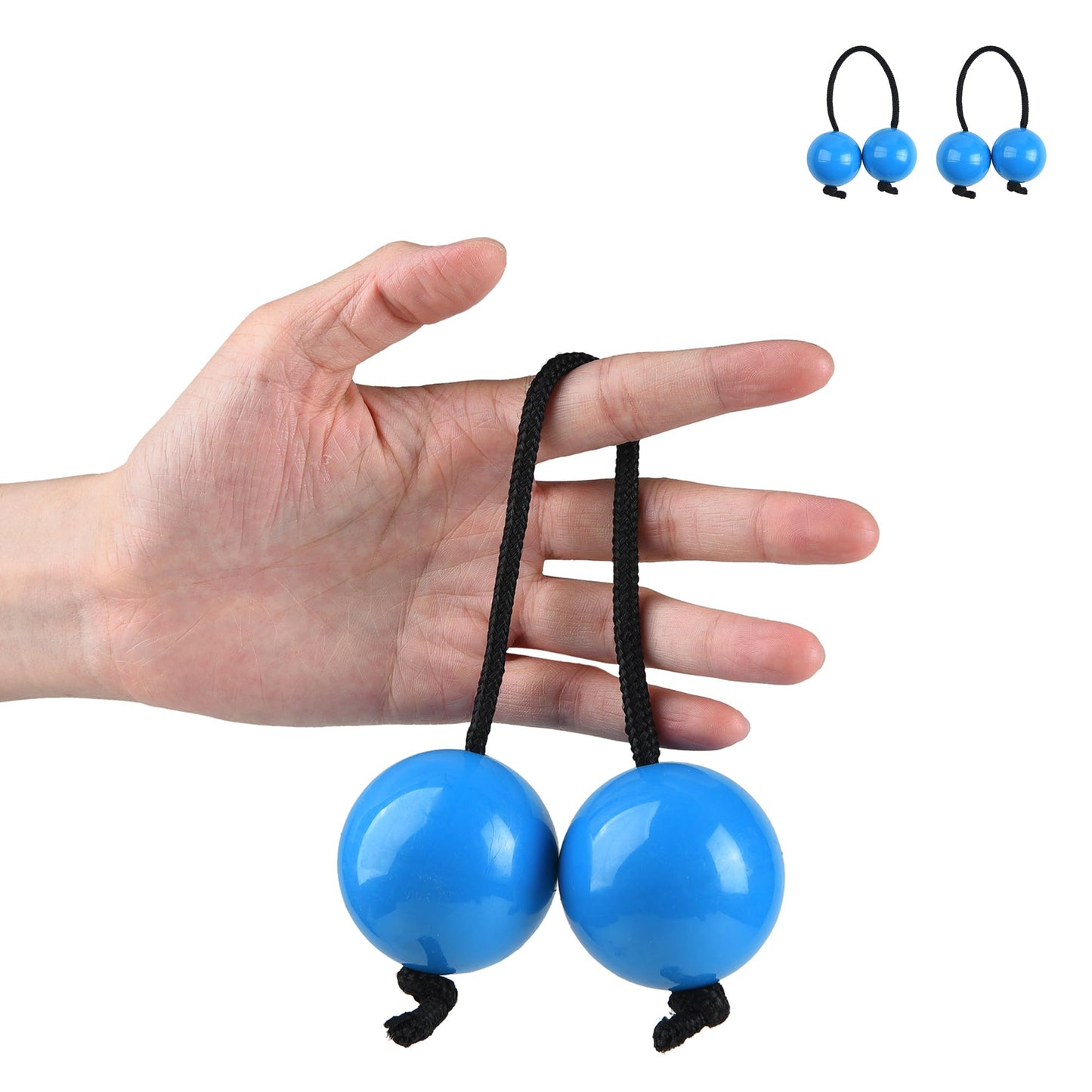 2Pcs Asalato Shakers, Kashaka Rhythmic Ball African Musical Instrument Aslatua Shakers, Blue