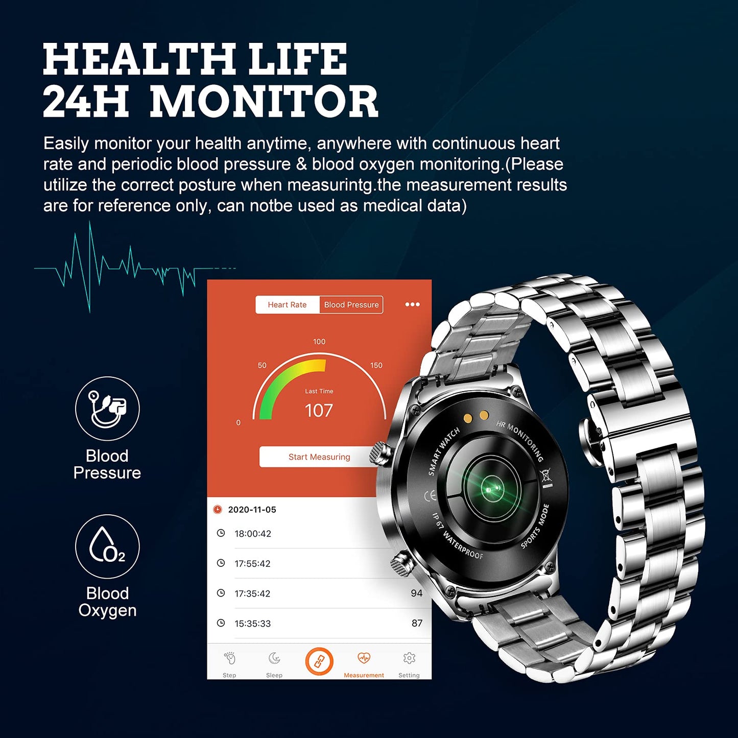 Filiekeu Men Smart Watch For Android Ios, Bluetooth Calls Voice Chat With Heart Rate/Sleep Monitor Fitness Tracker, 1.3 Full Tou