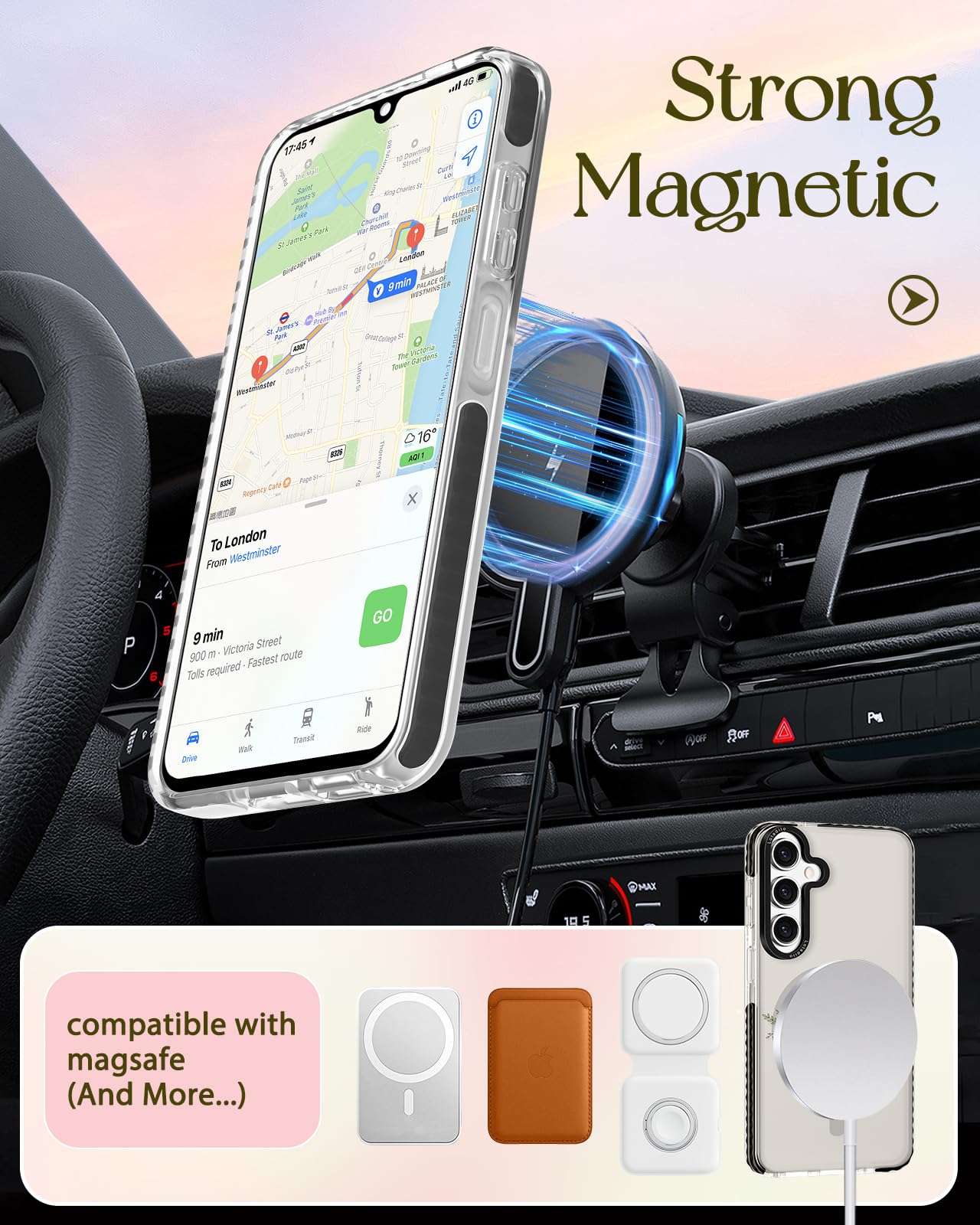 Lotadilo For Samsung Galaxy A15 5G Case For Women - Girls Cute Design Compatible With Magsafe Magnetic Ring Holder Stand Cat Flo