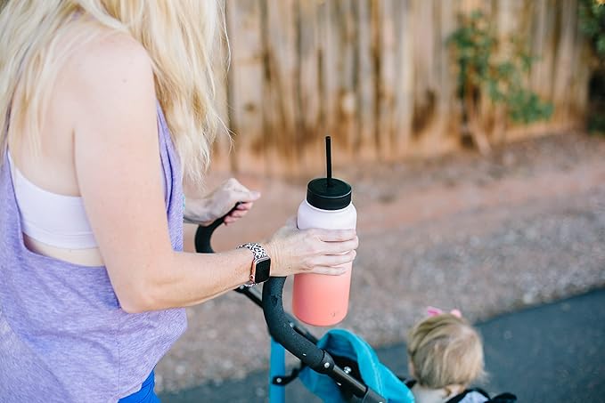 Simple Modern Wide Mouth Lid Leak Proof Straw Chug Handle Flip Fits Summit Water Bottles and Hydro Flask, Tumbler Style, Riptide
