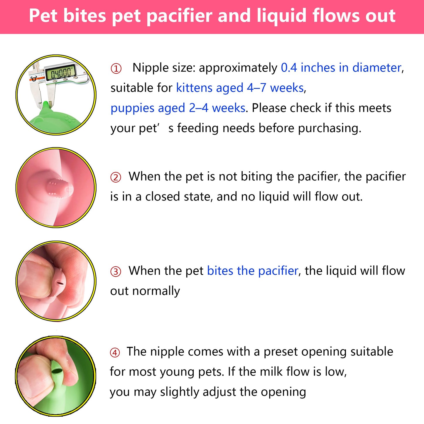 Newborn Puppy and Kitten Feeder, Milk Feeding Bowl – 4-Nipple Design for Easy Nursing of Small Pets