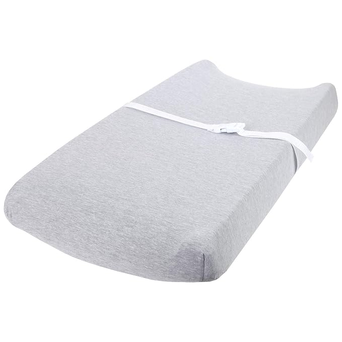 Cuddly Cubs Changing Pad Covers – 2 Pack – Snuggly Soft Plush Cotton Changing Table Covers for Boy, Girl – Fits Perfectly on Summer Infant and Other 16 x 32 Baby Changing Table Pads – Heather Grey