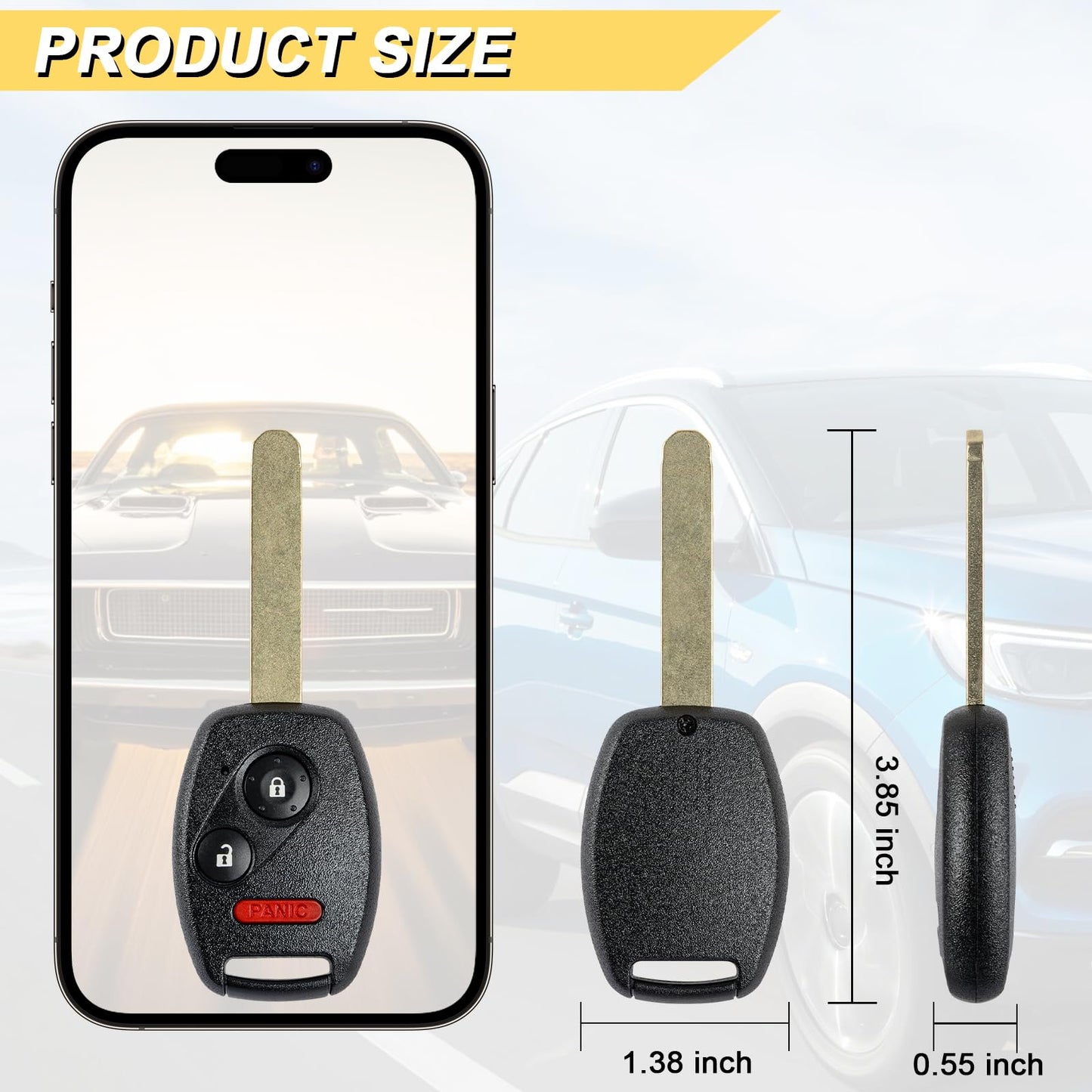 Vurkcy Key Fob Replacement For 2005 2006 2007 2008 Honda Pilot Car Keyless Entry Remote Control, Cwtwb1U545, 3 Buttons