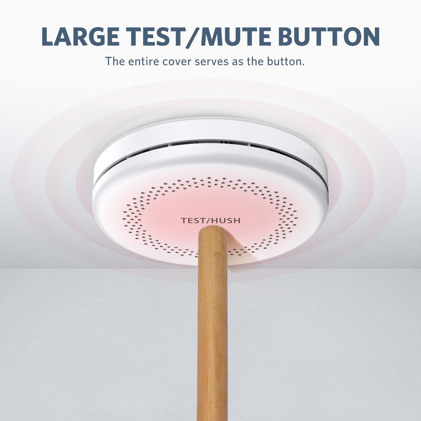 HATHEPHS Combination Smoke and Carbon Monoxide Detector Alarm, 10-Year Battery Dual Sensor Fire & CO Alarm with Large Test/Silence Button, Adhesive & Screws Included, 3-Pack