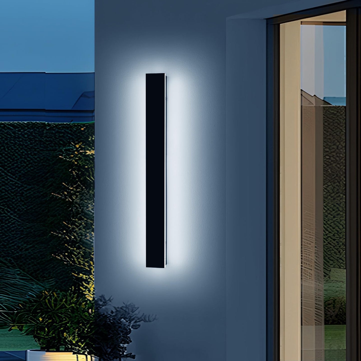 Daoseolo 47inch LED Outdoor Wall Light, Dimmable 3000K-6000K, IP65 Waterproof, Iron, Model CB-TG-47IN, Remote Control