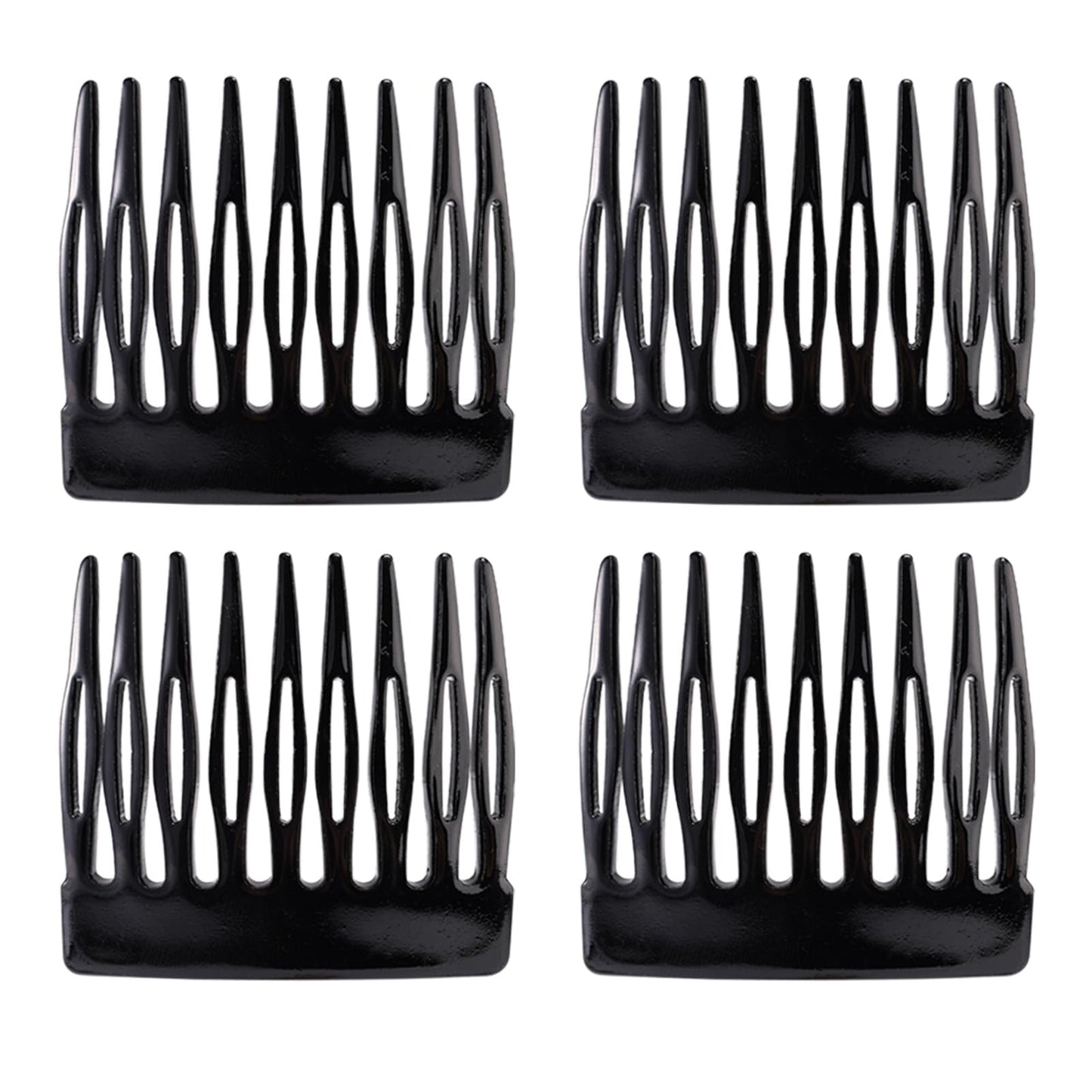 4pcs French Side Comb, Black Small French Slide Hair Comb Decorative Bun Hold Clips Strong Hair Styling Accessories for Girls &