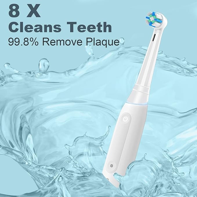 8 Pack IO Replacement Heads Compatible with Oral B IO 2/3/4/5/6/7/8/9/10/Deep Clean Series Electric Toothbrushes, Brush Heads Compatible with Oral B iO (Black/White)